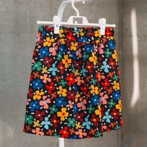Cute colourful floral vintage mini circle skirt